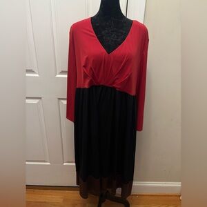 Taylor plus Red and Black Women's Dress